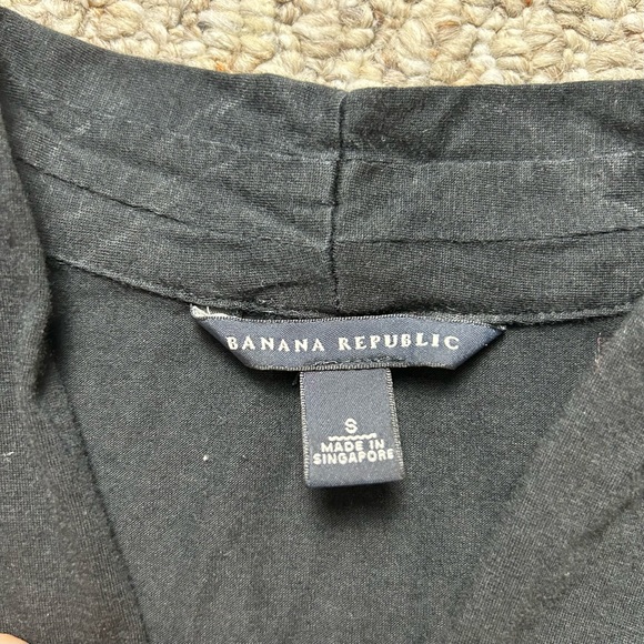 Banana Republic Black Short Sleeve Cross Front Cap Sleeve Blouse Womens Size S - Picture 5 of 9